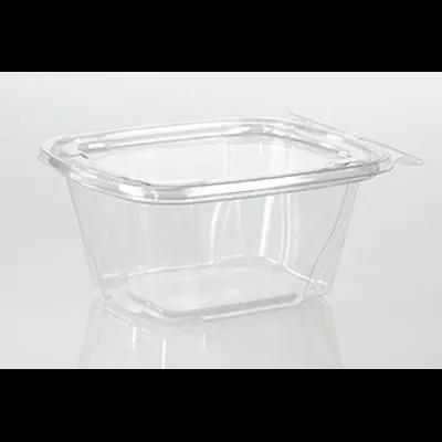 Fresh N' Sealed® Deli Container Hinged With Flat Lid 16 OZ PET Clear Rectangle 280/Case