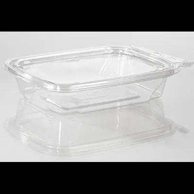 Fresh N' Sealed® Deli Container Hinged With Flat Lid 12 OZ PET Clear Rectangle 280/Case