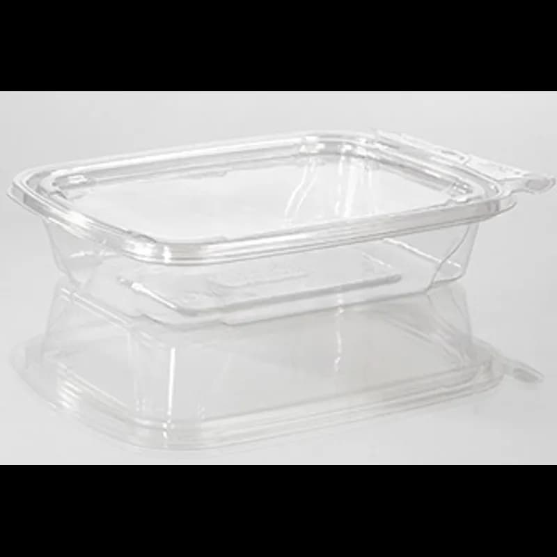 Fresh N' Sealed® Deli Container Hinged With Flat Lid 12 OZ PET Clear Rectangle 280/Case
