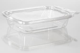 Fresh N' Sealed® Deli Container Hinged With Flat Lid 12 OZ PET Clear Rectangle 280/Case