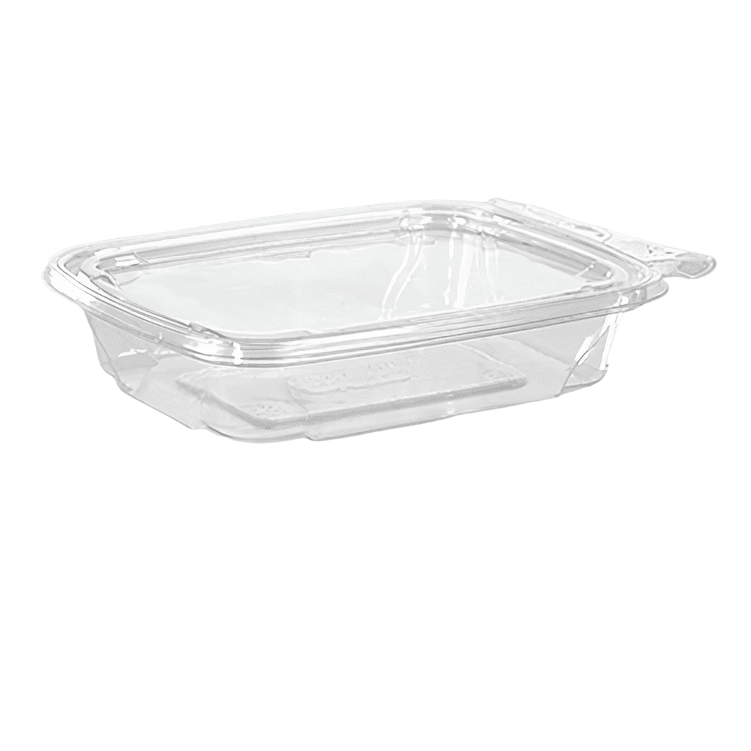 Fresh N' Sealed® Deli Container Hinged With Flat Lid 12 OZ PET Clear Rectangle 300/Case