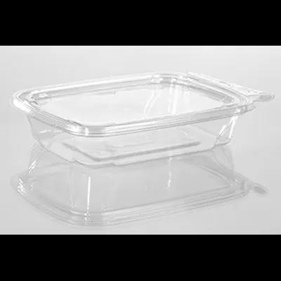 Fresh N' Sealed® Deli Container Hinged With Flat Lid 12 OZ PET Clear Rectangle 300/Case