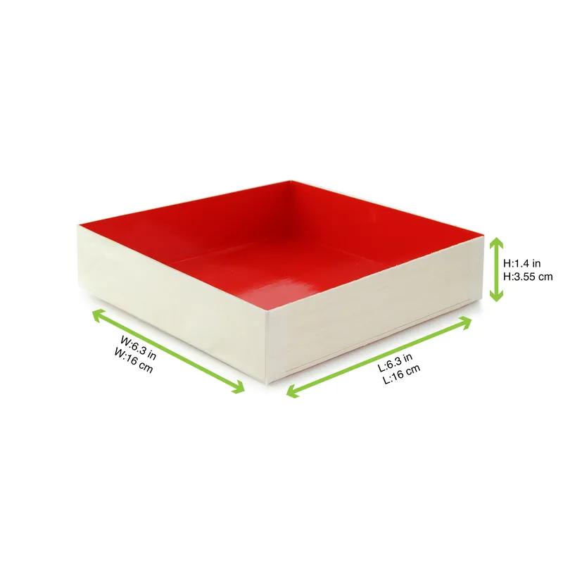 Take-Out Box 6.3X6.3X1.4 IN Wood Natural Microwave Safe 100 Count/Case