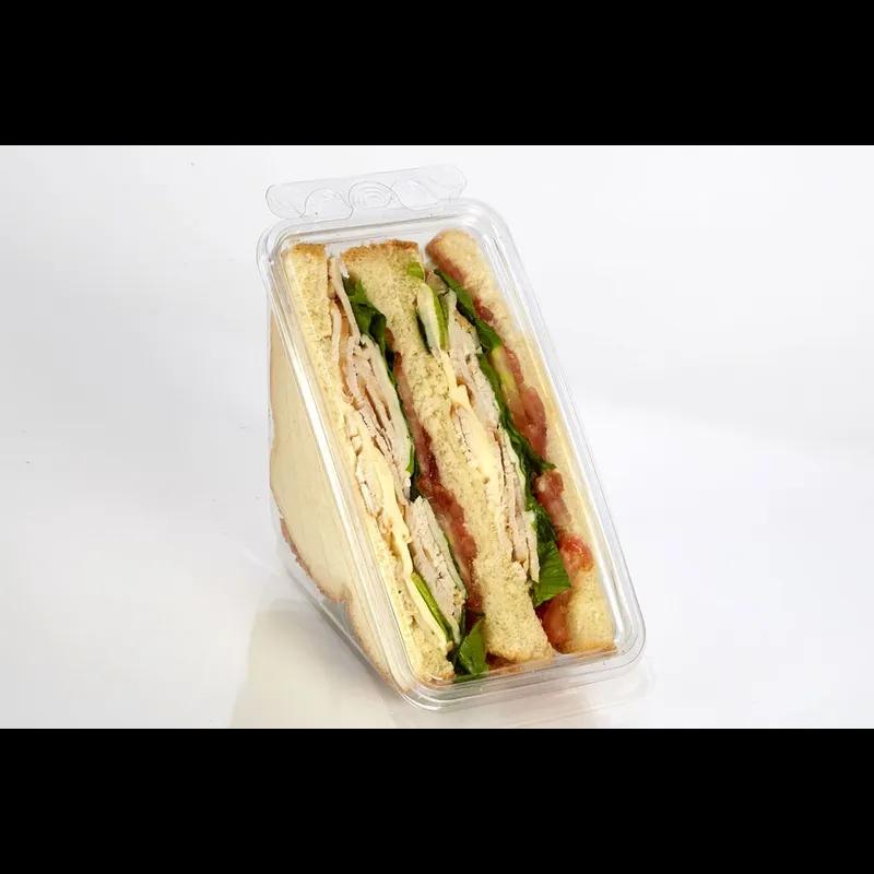 Fresh N' Sealed® Sandwich Wedge Hinged With Flat Lid 7X4X4 IN PET Clear Triangle 330/Case