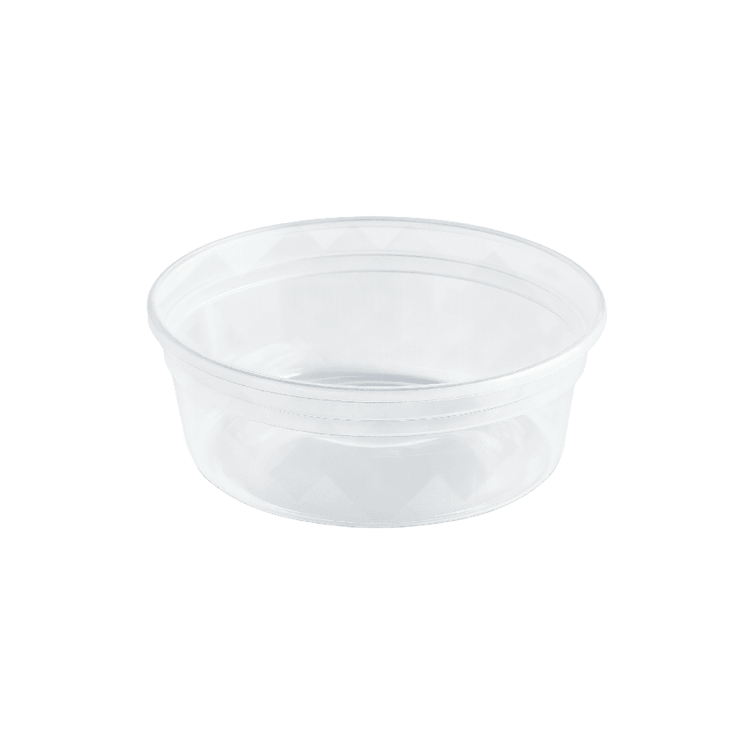 Value Line Deli Container Base & Lid Combo 8 OZ PP Clear Round 240/Case