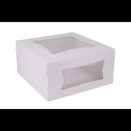 Bakery Box 12X12X5 IN SBS Paperboard White Square Lock Corner Tuck Top With Window 100/Bundle
