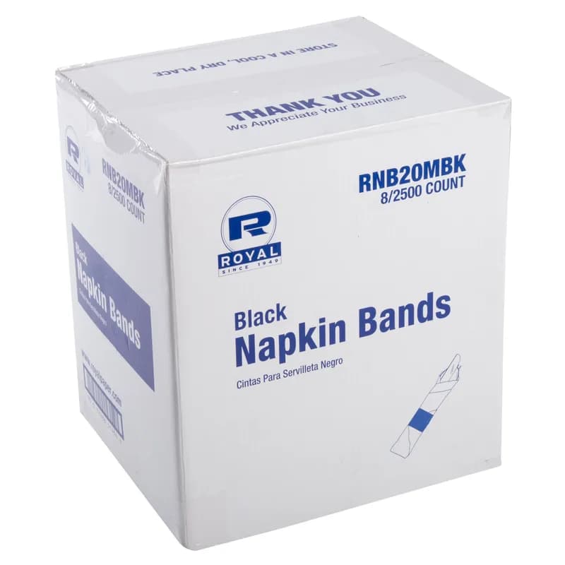 Napkin Bands 1.5X4.25 IN Black Paper 2500/Carton