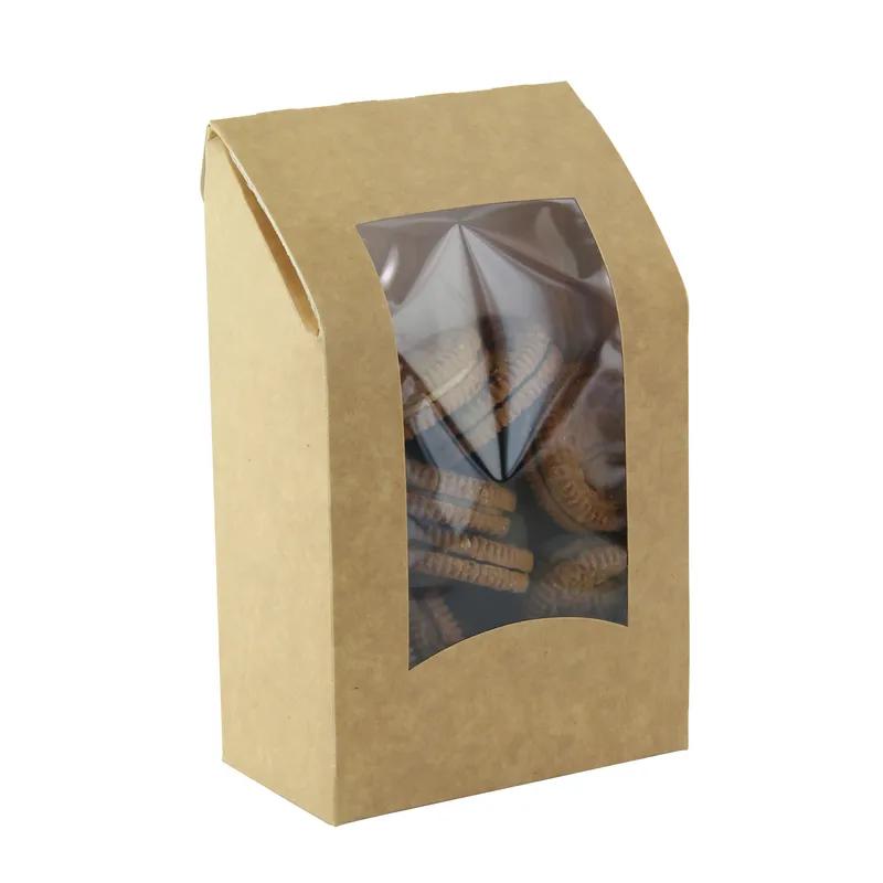 Cookie Bag 3.7X5.9+1.9 IN 24 OZ Paper Kraft With Window Freezer Safe 50 Count/Pack 12 Packs/Case 600 Count/Case