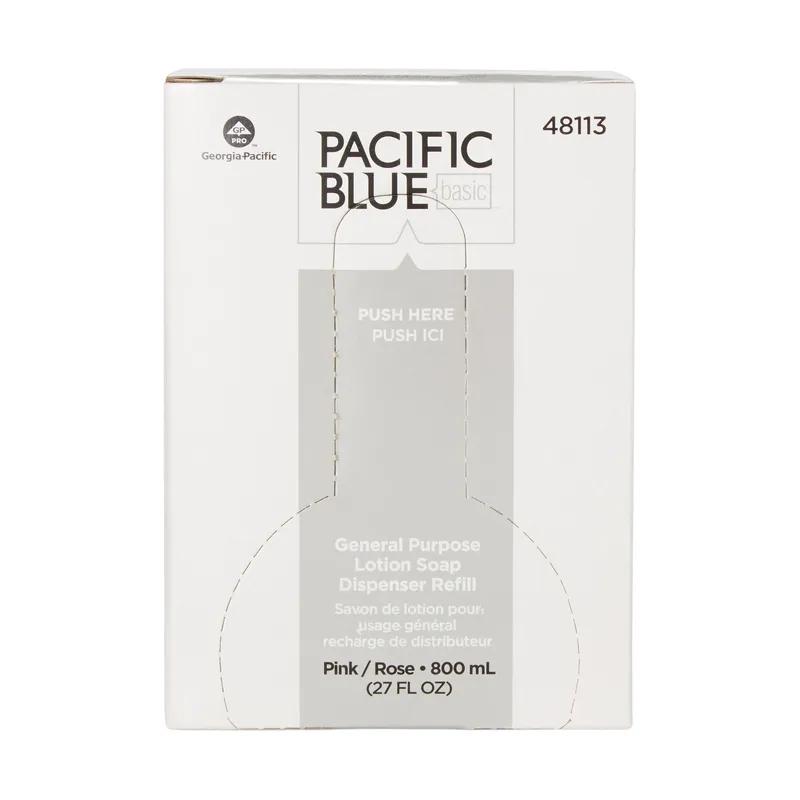 Pacific Blue Basic Hand Soap Liquid Lotionized 800 mL Almond Pink Refill General Purpose 12/Case