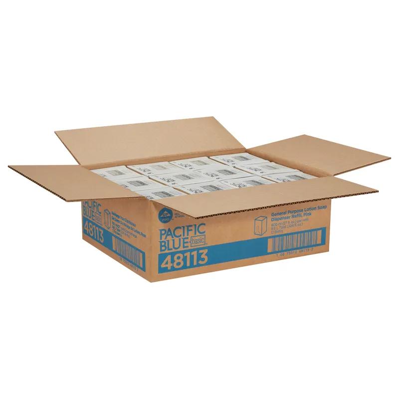 Pacific Blue Basic Hand Soap Liquid Lotionized 800 mL Almond Pink Refill General Purpose 12/Case