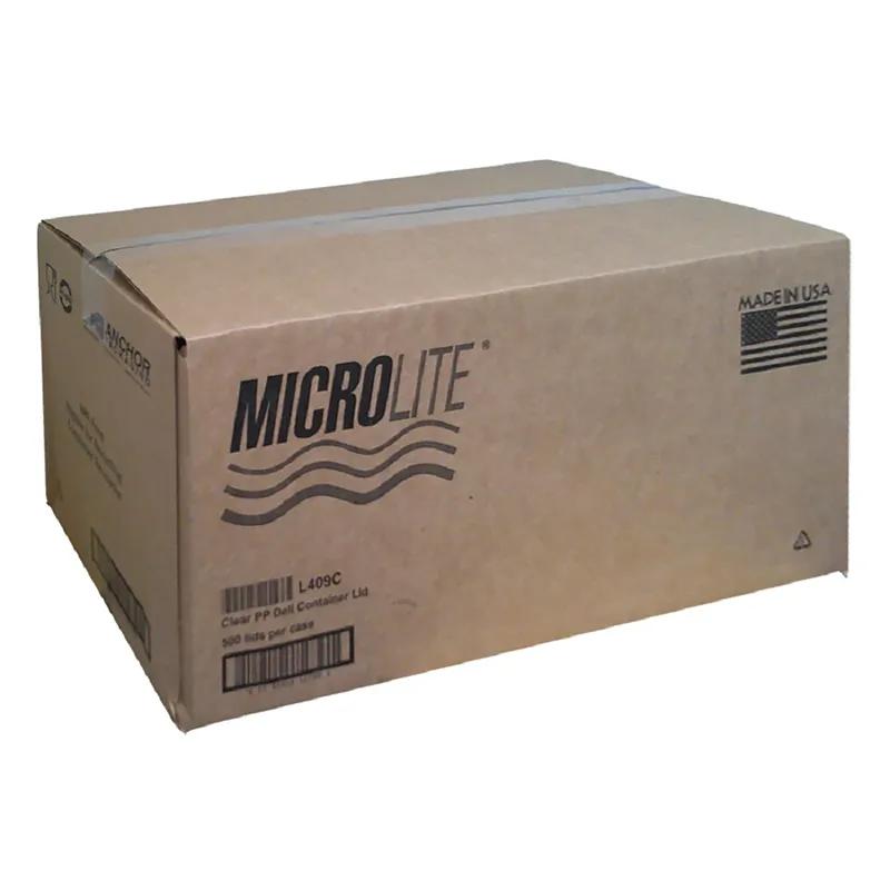 MicroLite® Lid 1 Compartment PP Clear For Container Microwave Safe 500/Case