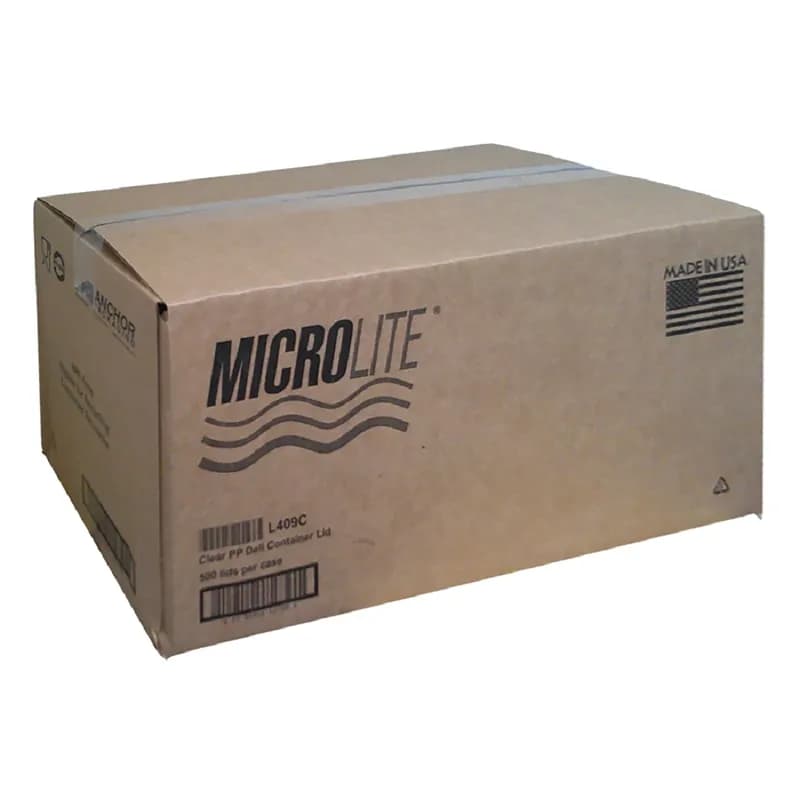 MicroLite® Lid 1 Compartment PP Clear For Container Microwave Safe 500/Case