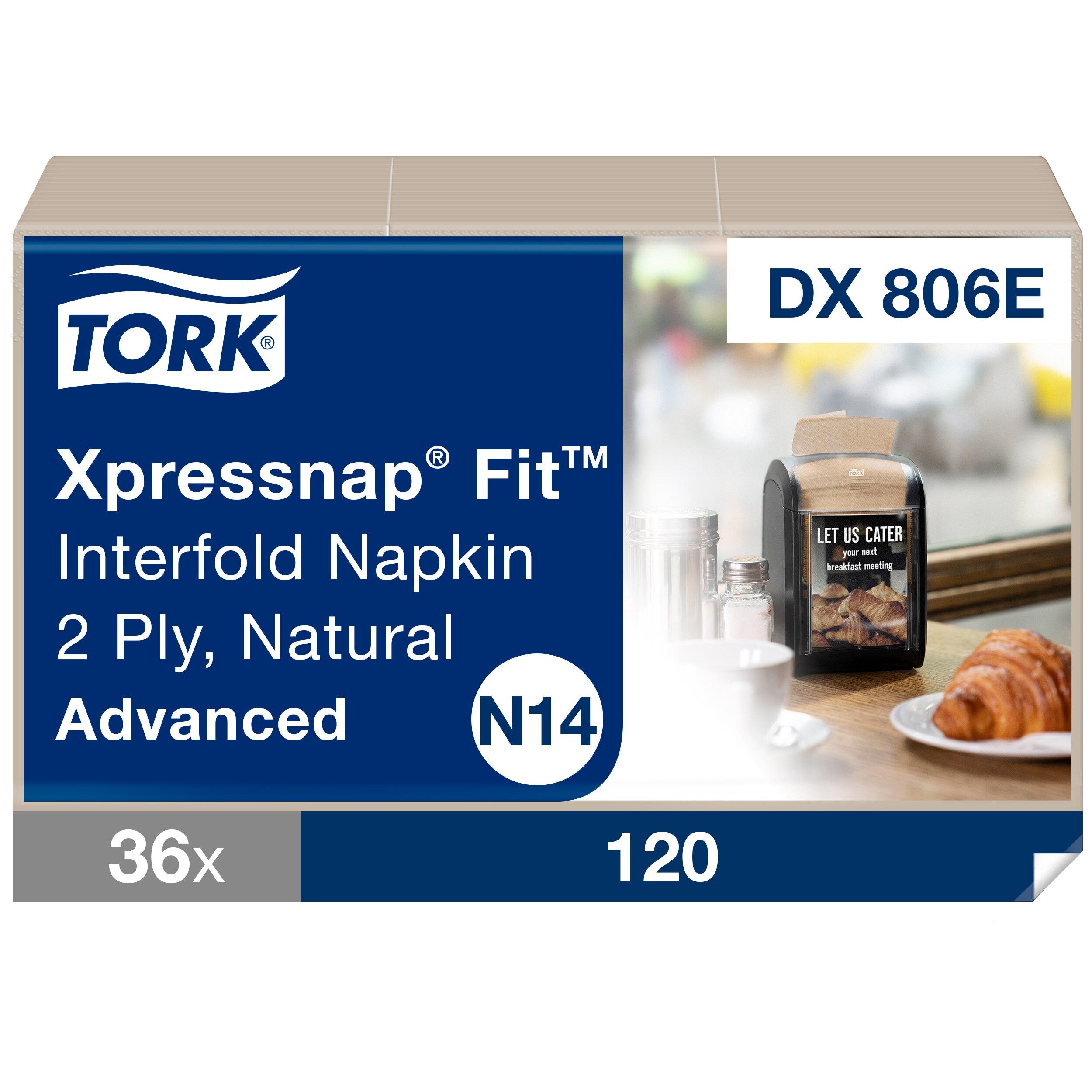 Tork Xpressnap® Dispenser Napkins 8.39X6.5 IN 4.21X3.27 IN Natural Paper 2PLY Interfold Embossed 120 Count/Pack 36 Packs/Case