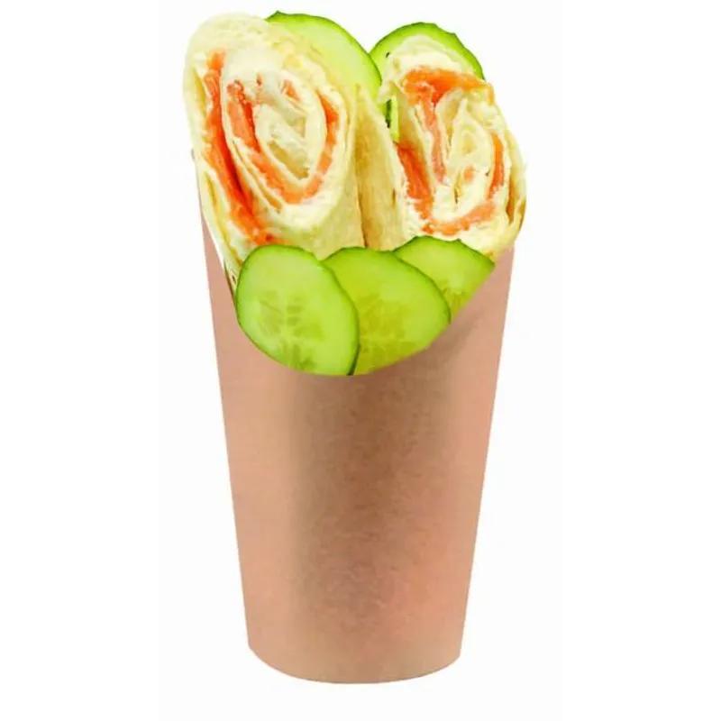 Wrap Cup & Scoop Base 3X6.3 IN Paper Kraft Grease Resistant 50 Count/Pack 20 Packs/Case 1000 Count/Case