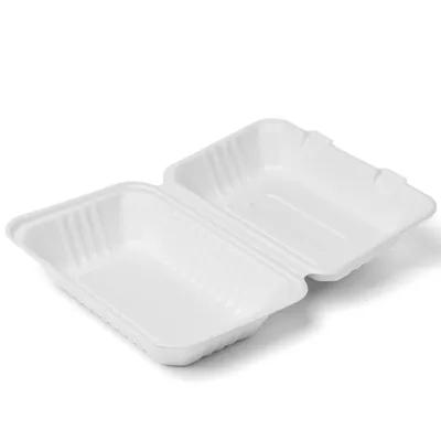 Victoria Bay Hoagie & Sub Take-Out Container Hinged 9X6X3 IN Plant Fiber White 250/Case