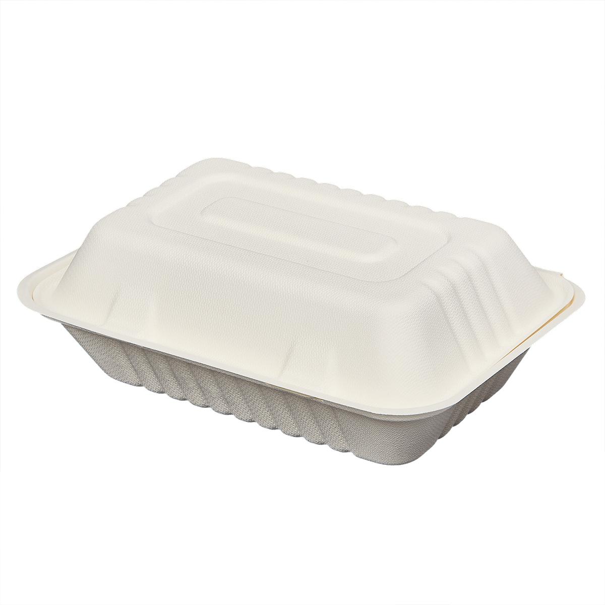 Victoria Bay Hoagie & Sub Take-Out Container Hinged 9X6X3 IN Plant Fiber White 250/Case
