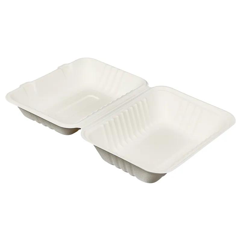 Victoria Bay Hoagie & Sub Take-Out Container Hinged 9X6X3 IN Plant Fiber White 250/Case