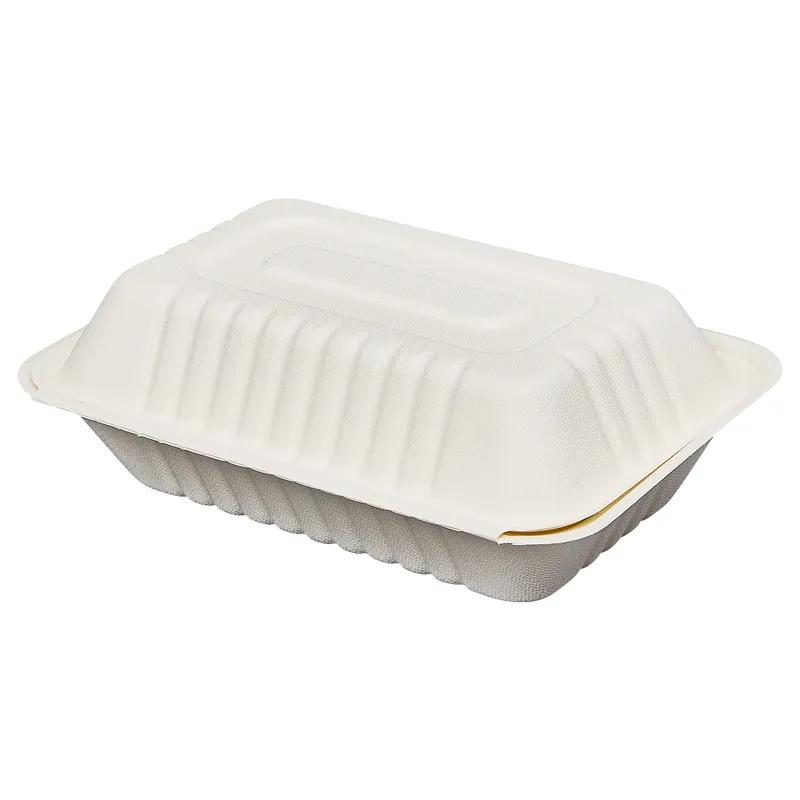 Victoria Bay Hoagie & Sub Take-Out Container Hinged 9X6X3 IN Plant Fiber White 250/Case