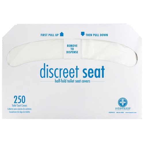 Discreet Seat® Toilet Seat Cover White Half-Fold 250 Sheets/Pack 20 Packs/Case