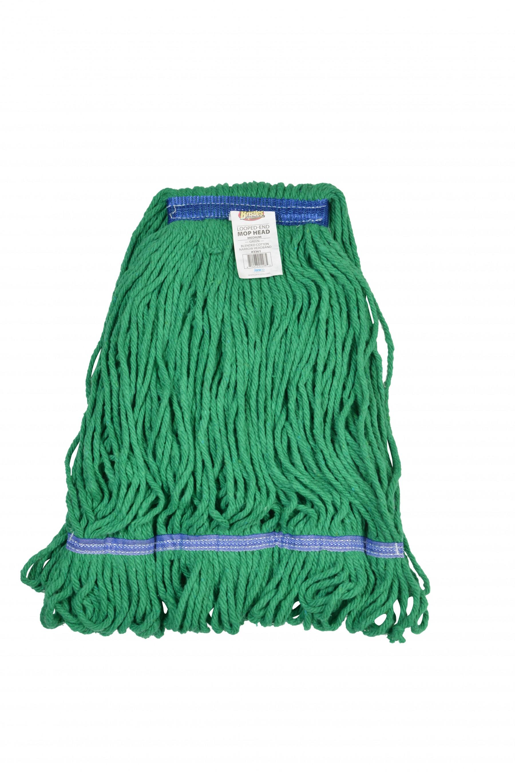Mop Head Medium (MED) Green Synthetic Fiber Loop End 12/Case