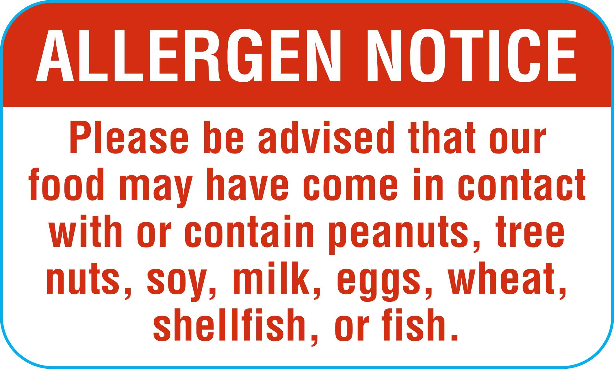 Allergen Notice Deli Label 1.5X0.9 IN Red 1000 Count/Roll 25 Rolls/Case 25000 Count/Case