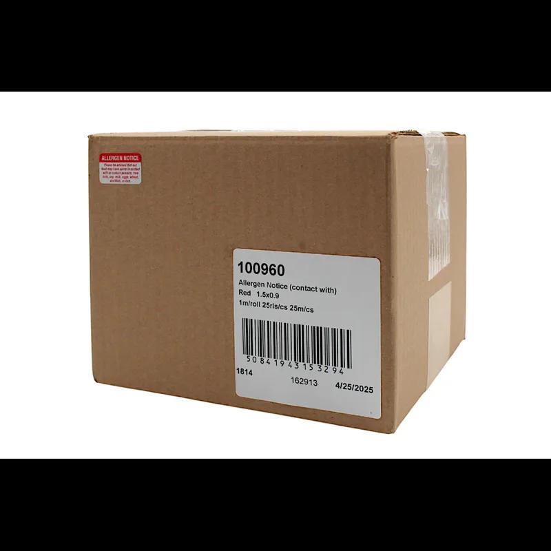 Allergen Notice Deli Label 1.5X0.9 IN Red 1000 Count/Roll 25 Rolls/Case 25000 Count/Case