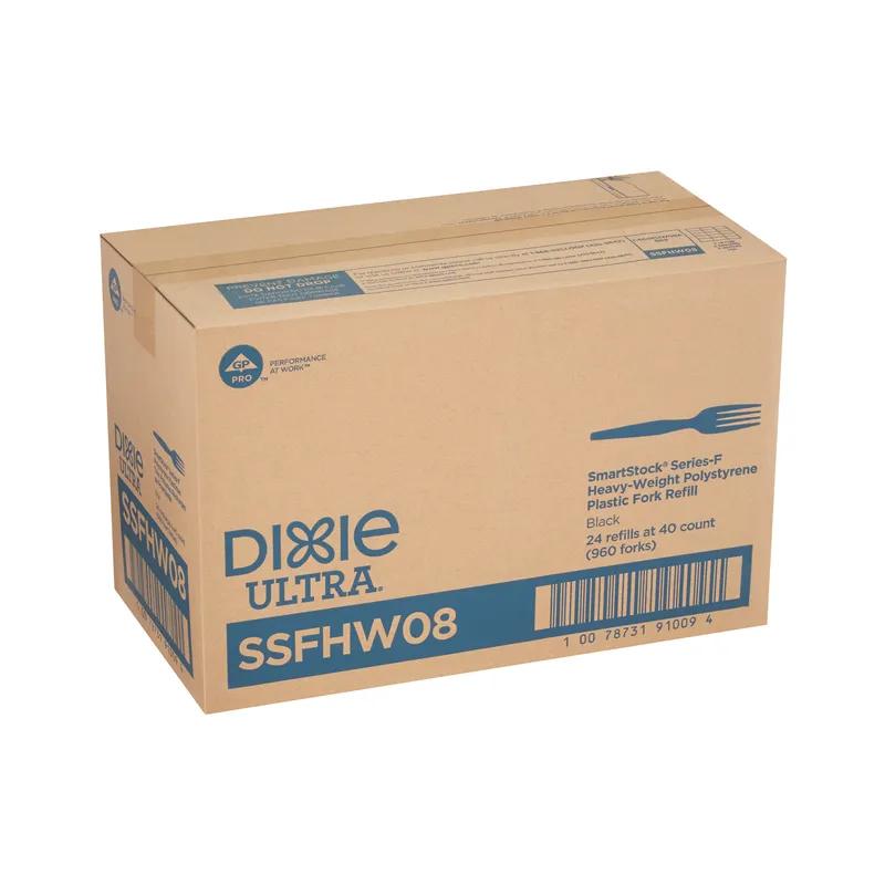 Dixie® Ultra SmartStock® Series-F Fork PS Black Heavyweight Refill 40 Count/Pack 24 Packs/Case 960 Count/Case