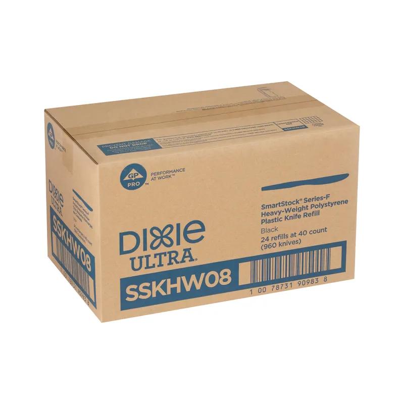 Dixie® Ultra SmartStock® Series-F Knife PS Black Heavyweight Refill 40 Count/Pack 24 Packs/Case 960 Count/Case