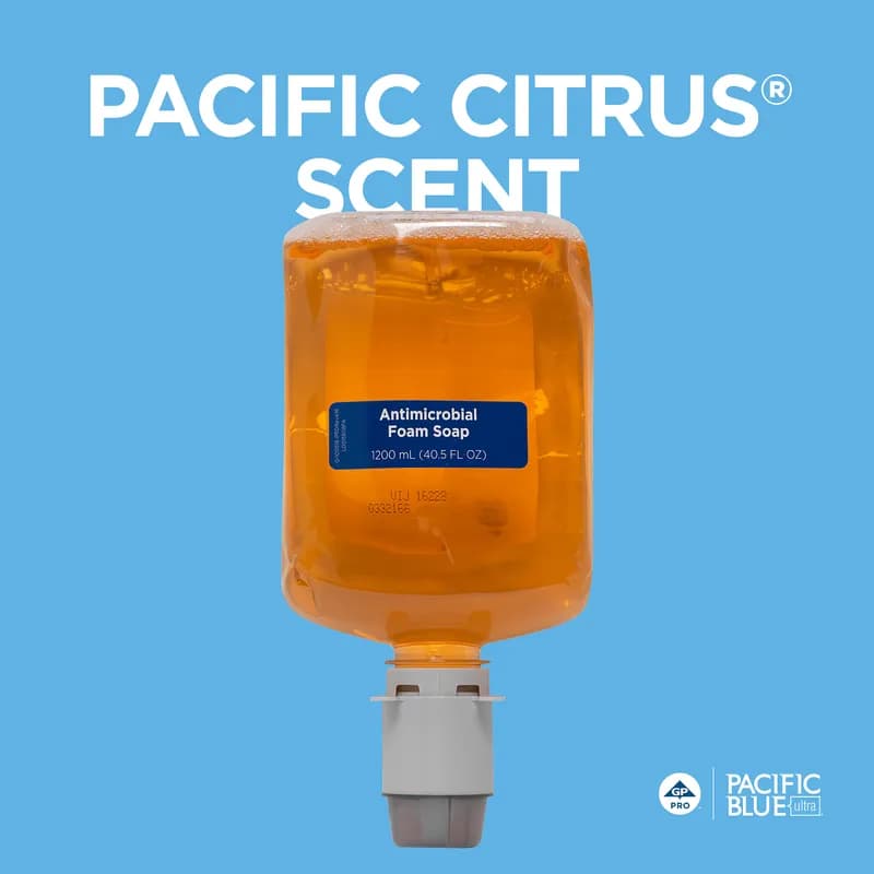 Pacific Blue Ultra™ Hand Soap Foam 1200 mL Pacific Citrus Orange Antimicrobial BZK 4/Case