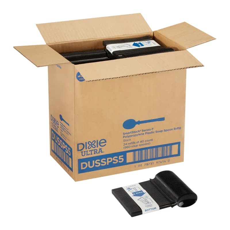 Dixie® Ultra SmartStock® Series-T Soup Spoon PP Black Heavyweight Refill 960/Case