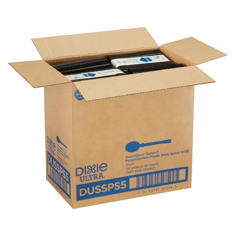 Dixie® Ultra SmartStock® Series-T Soup Spoon PP Black Heavyweight Refill 960/Case