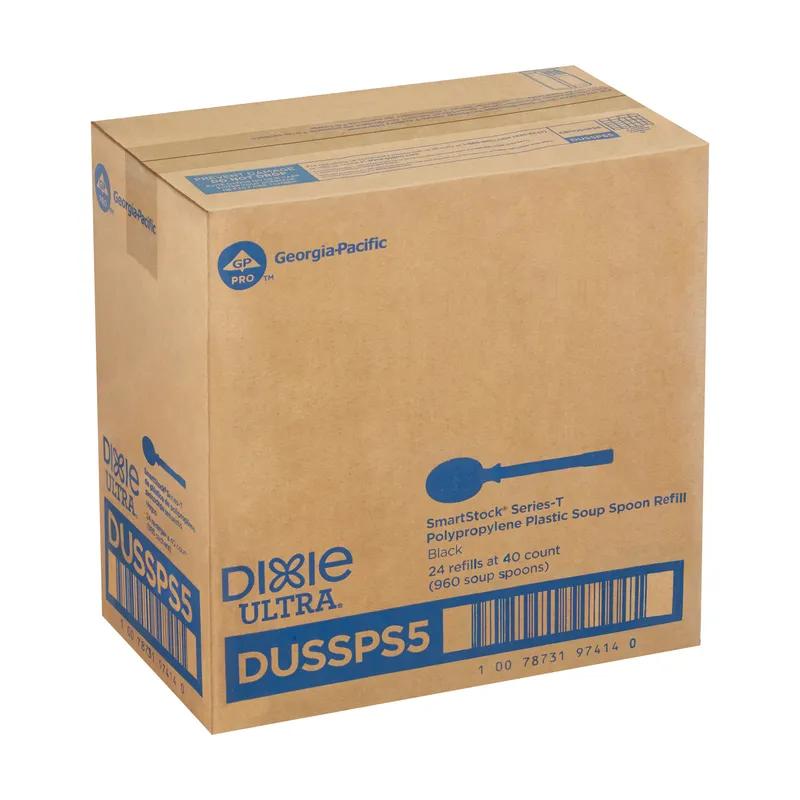 Dixie® Ultra SmartStock® Series-T Soup Spoon PP Black Heavyweight Refill 960/Case