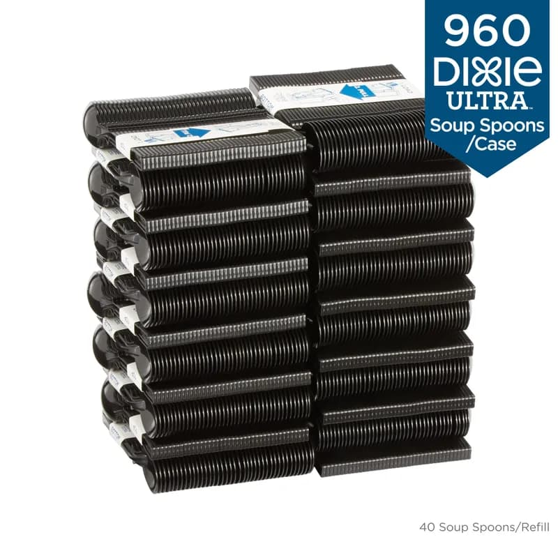 Dixie® Ultra SmartStock® Series-T Soup Spoon PP Black Heavyweight Refill 960/Case