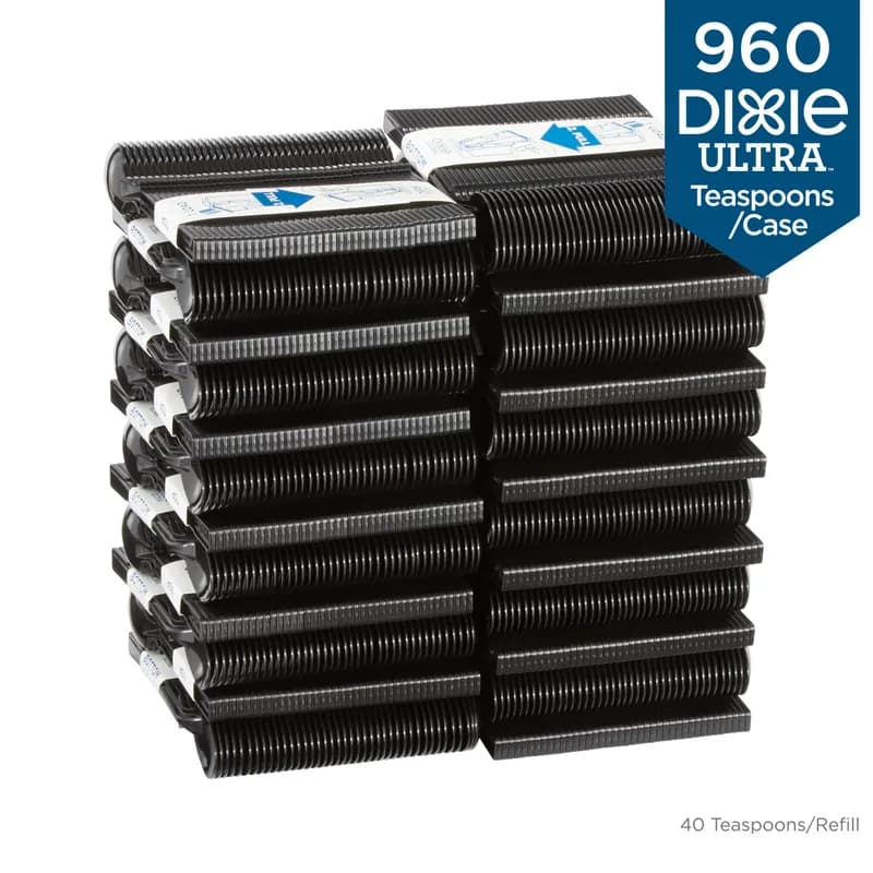 Dixie® Ultra SmartStock® Series-T Teaspoon PP Black Heavy Duty Refill 960/Case