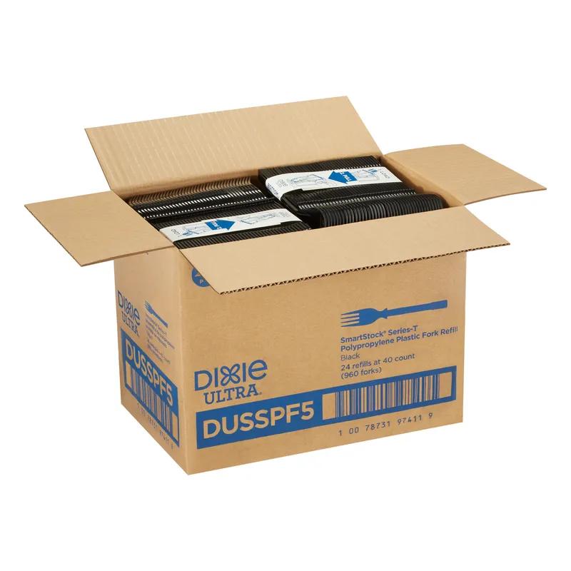 Dixie® Ultra SmartStock® Series-T Fork 6.450 IN PP Black Heavy Duty Refill 960/Case