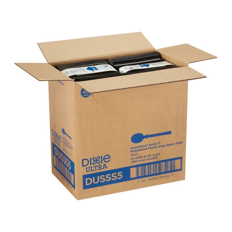 Dixie® Ultra SmartStock® Series-T Soup Spoon PS Black Medium Weight Refill 960/Case