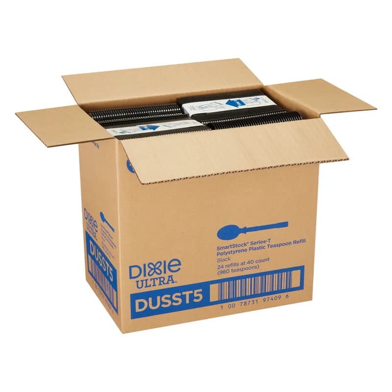 Dixie® Ultra SmartStock® Series-T Teaspoon PS Black Medium Weight Refill 960/Case