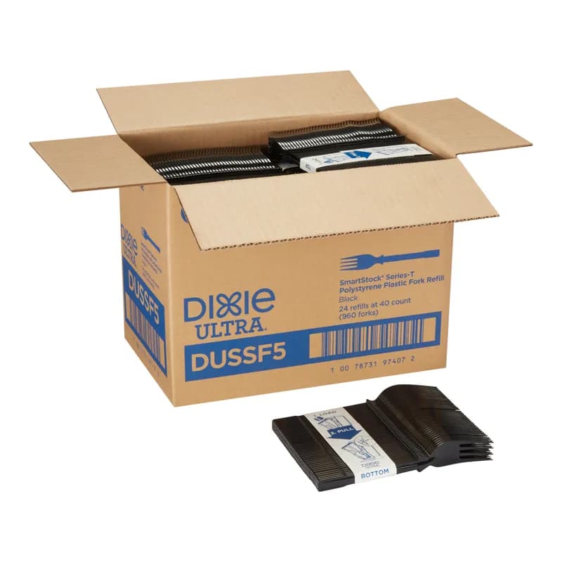 Dixie® Ultra SmartStock® Series-T Fork PS Black Medium Weight Refill 960/Case