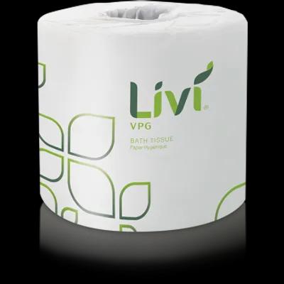 Livi® Toilet Paper & Tissue Roll 4.06X3.74 IN 2PLY White Embossed 1.77IN Core Diameter 400 Sheets/Roll 96 Rolls/Case