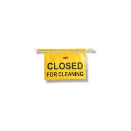 Hanging Sign 13X28X13 IN Closed For Cleaning Yellow Plastic English Language Only 1/Each