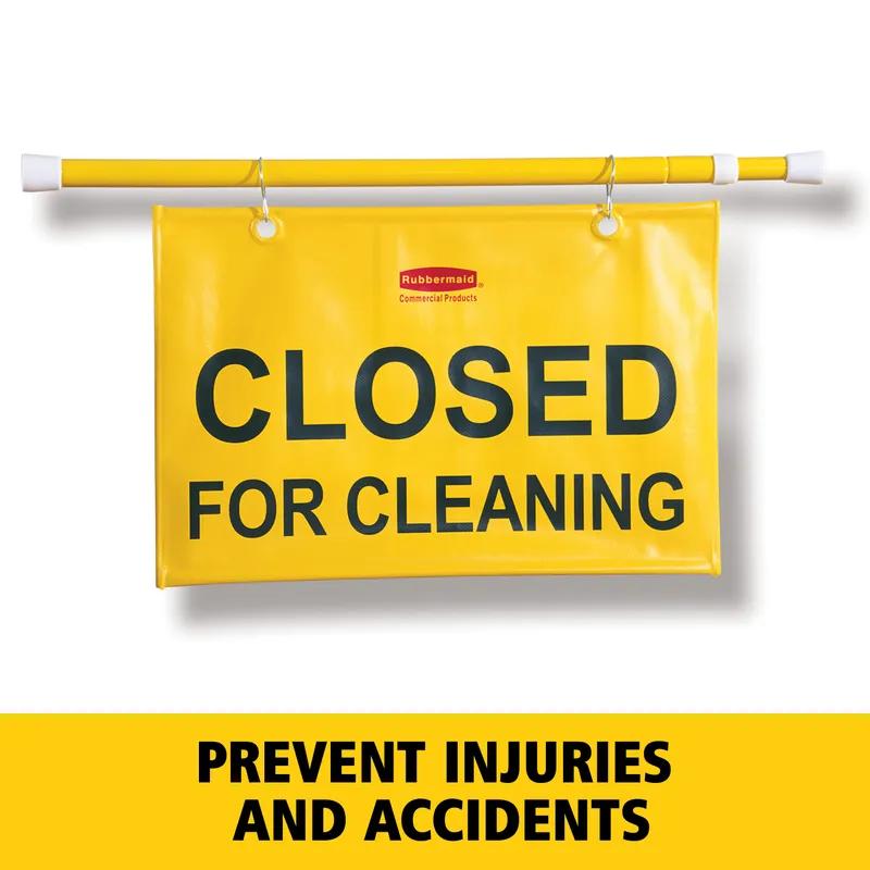 Hanging Sign 13X28X13 IN Closed For Cleaning Yellow Plastic English Language Only 1/Each