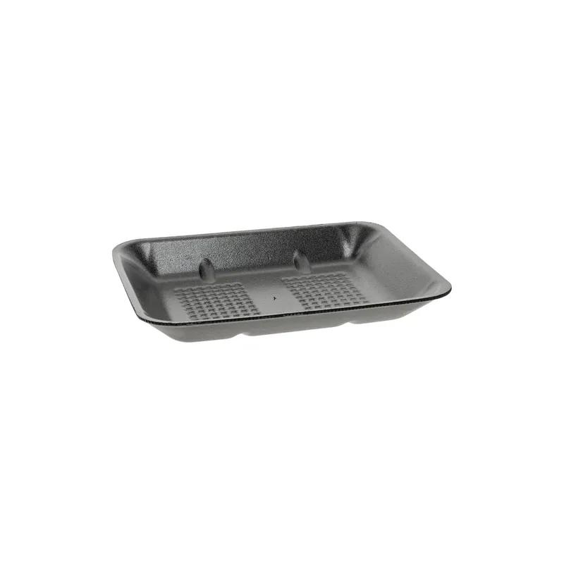 4H Supermarket Tray 9.25X7.205X1.24 IN Polystyrene Foam Black Heavy Duty 400/Case