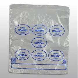 Bag 6.5X7+1.75 IN HDPE 0.5MIL Clear Blue Monday With Flip Top Closure FDA Compliant Portion Bag Saddlepack 2000/Case