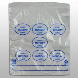 Bag 6.5X7+1.75 IN HDPE 0.5MIL Clear Blue Monday With Lip & Flip Closure Portion Bag Saddlepack Flat 2000/Case