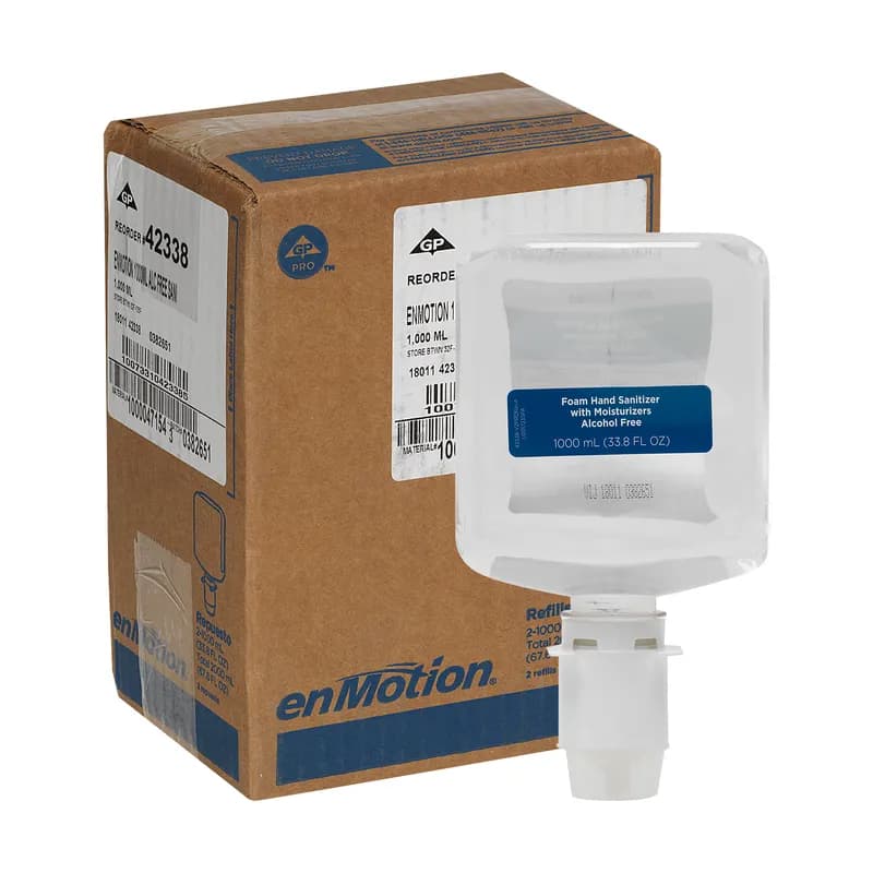 enMotion® Hand Sanitizer Foam 1000 mL Unscented Fragrance Free Clear Alcohol Free E3 Rated 2/Case