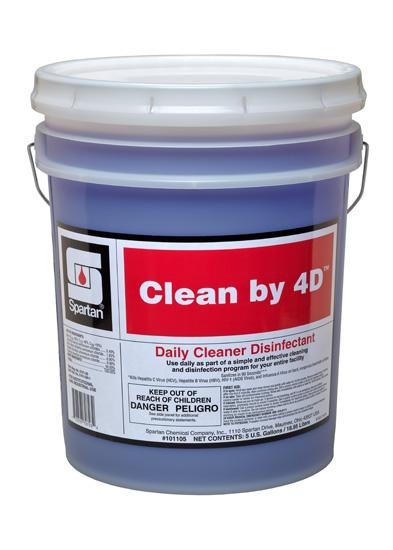 Clean by 4D® Light Fresh One-Step Disinfectant 5 GAL Daily Multi Surface Mild Acid Concentrate Bactericidal 1/Pail