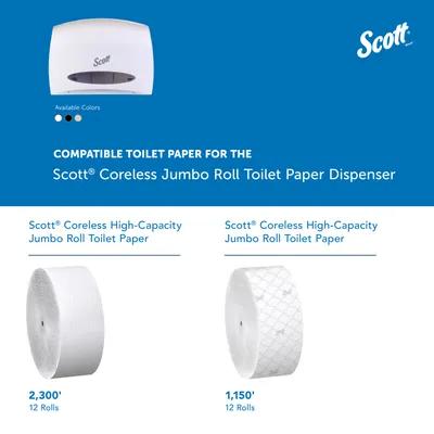 Scott® Essential Toilet Paper Dispenser 14.25X9.75X6 IN White Coreless High Capacity Jumbo (JRT) 1/Each