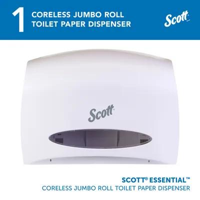 Scott® Essential Toilet Paper Dispenser 14.25X9.75X6 IN White Coreless High Capacity Jumbo (JRT) 1/Each