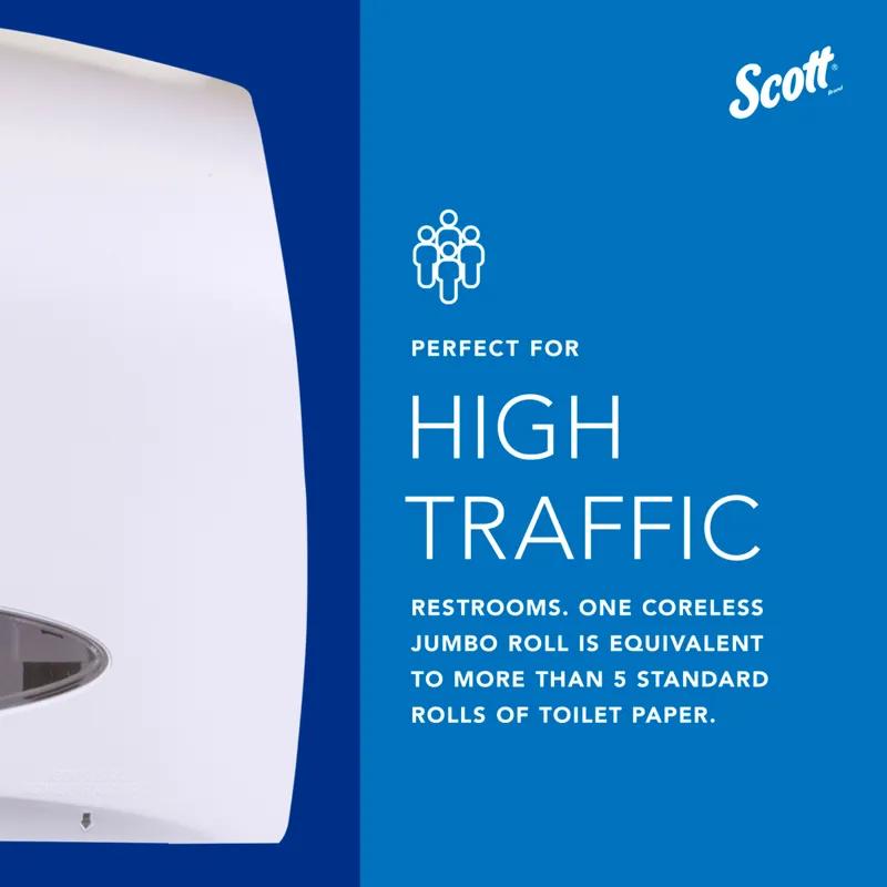 Scott® Essential Toilet Paper Dispenser 14.25X9.75X6 IN White Coreless High Capacity Jumbo (JRT) 1/Each