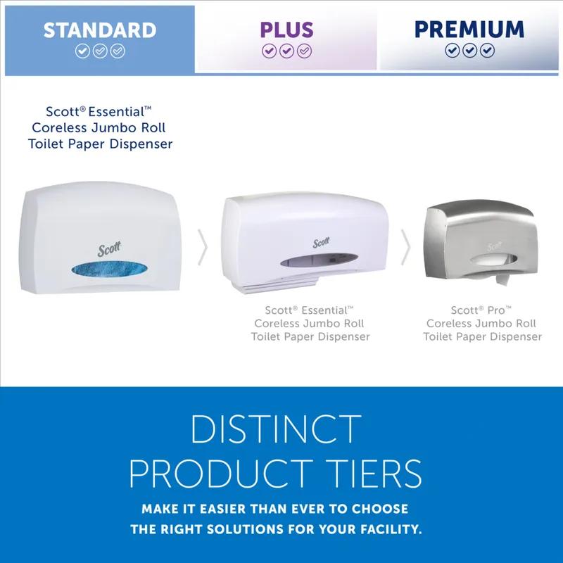 Scott® Essential Toilet Paper Dispenser 14.25X9.75X6 IN White Coreless High Capacity Jumbo (JRT) 1/Each